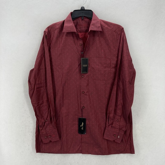 Louis Philippe Shirt Mens Large 42 Red Classic Fiesta Collection Cotton Party - Picture 1 of 16